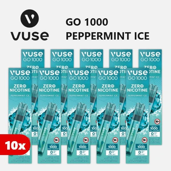10x vuse go 1000 zero nicotine peppermint ice