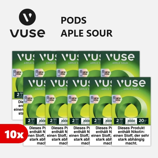 10x vuse pods apple sour/green apple