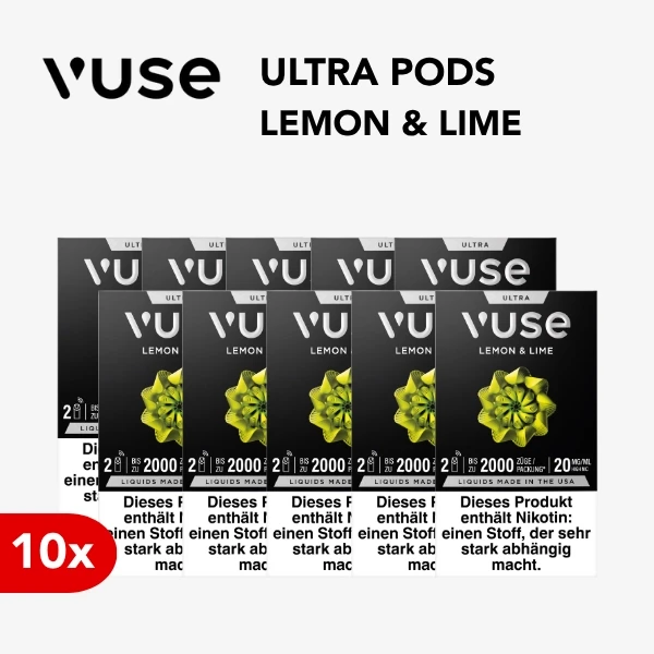 10x vuse ultra pods lemon & lime 20mg