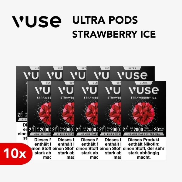 10x vuse ultra pods strawberry ice 20mg