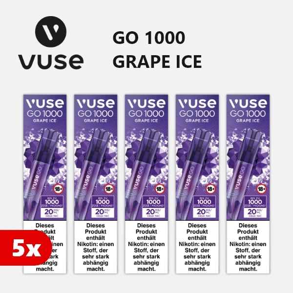 5x vuse go 1000 grape ice