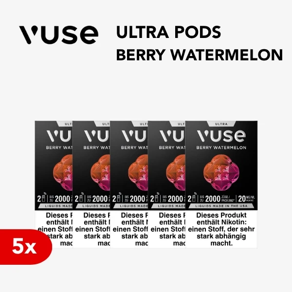 5x vuse ultra pods berry watermelon 20mg