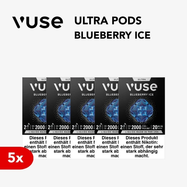 5x vuse ultra pods blueberry ice 20mg