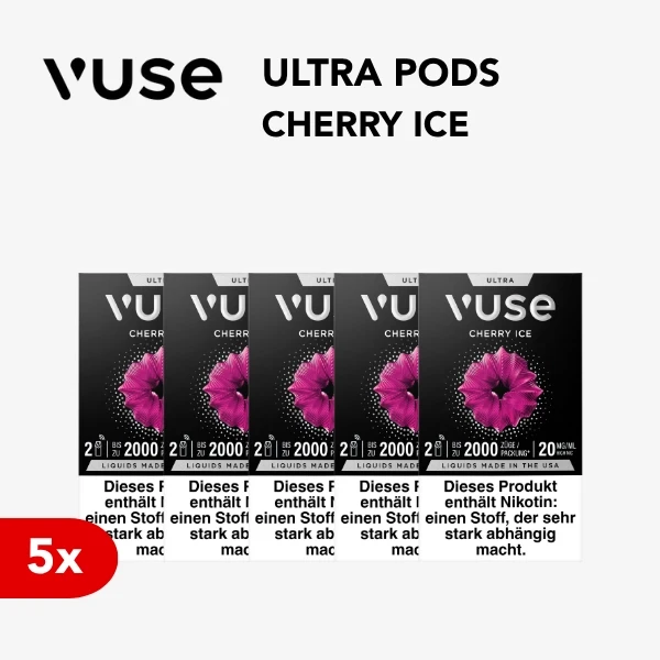 5x vuse ultra pods cherry ice 20mg
