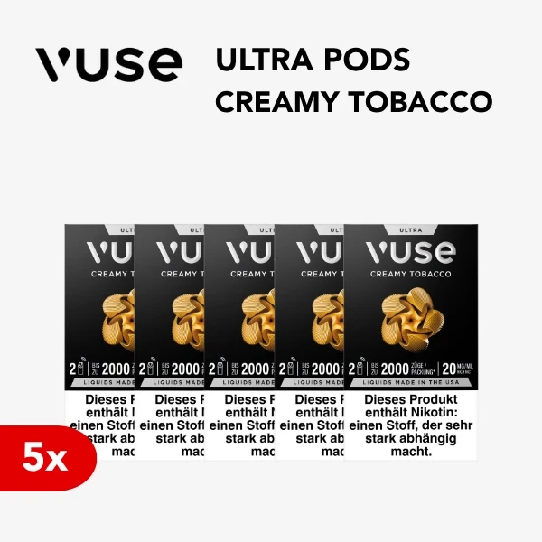 5x vuse ultra pods creamy tobacco 20mg