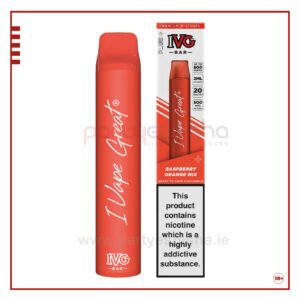ivg bar plus disposable vape kit raspberry orange mix